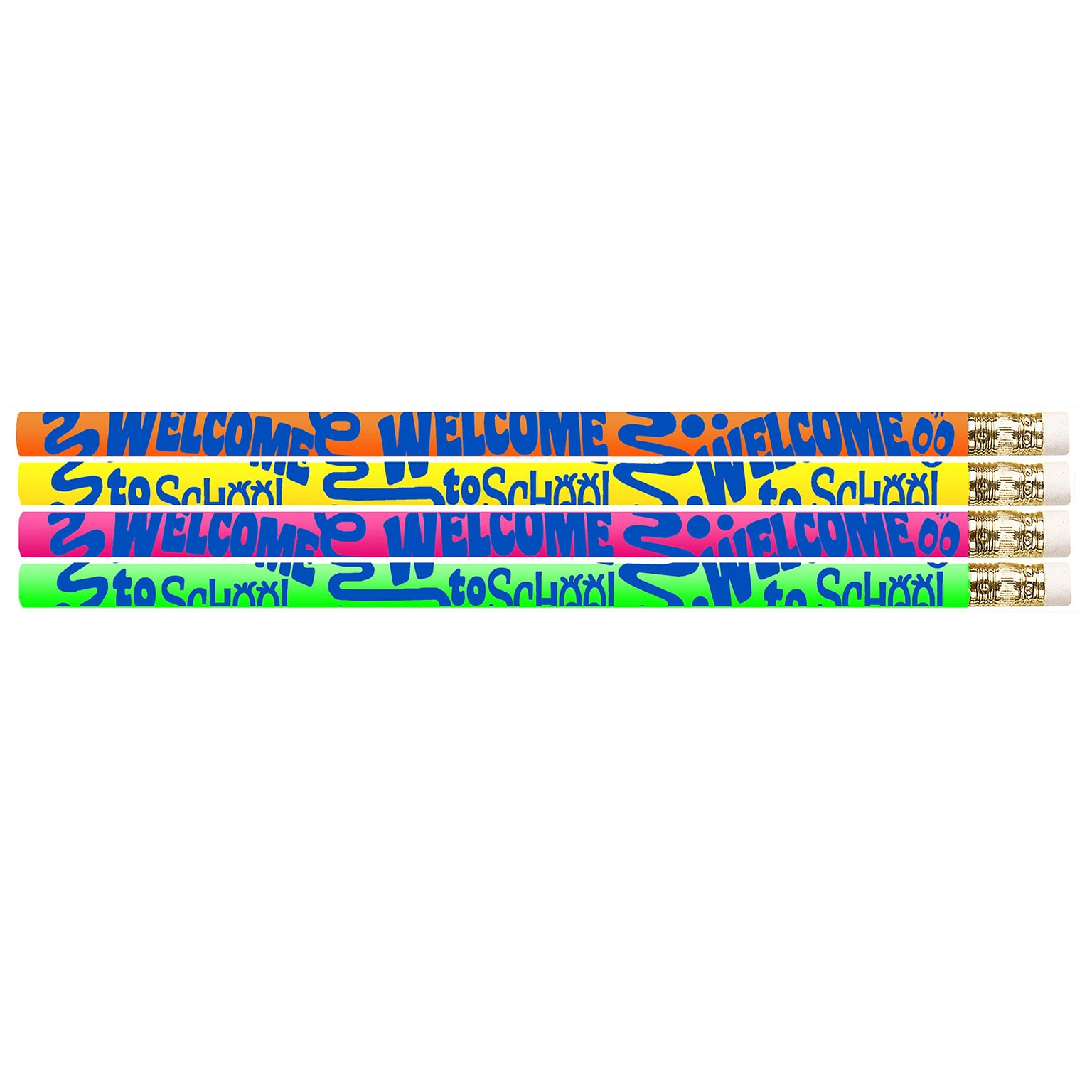 Musgrave Pencil Company Welcome To School Motivational Pencils, #2 Lead, 12 Per Pack, 12 Packs (MUS1425D-12)