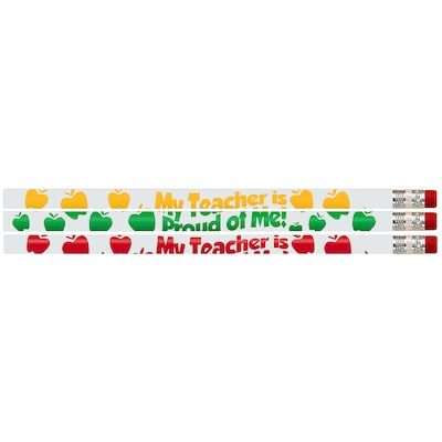 Musgrave Pencil Company My Teacher is Proud of Me Pencils, #2 Lead, 12 Per Pack, 12 Packs (MUS1437D-