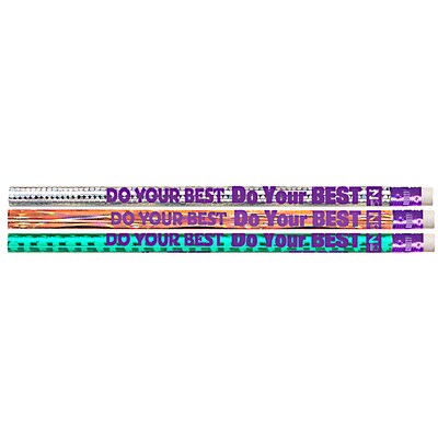 Musgrave Pencil Company Do Your Best On The Test Motivational/Fun Pencils, 12 Per Pack, 12 Packs (MUS1536D-12)