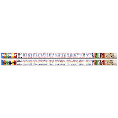 Musgrave Pencil Company Multiplication Tables Motivational Pencils, 12 Per Pack, 12 Packs (MUS2348D-12)