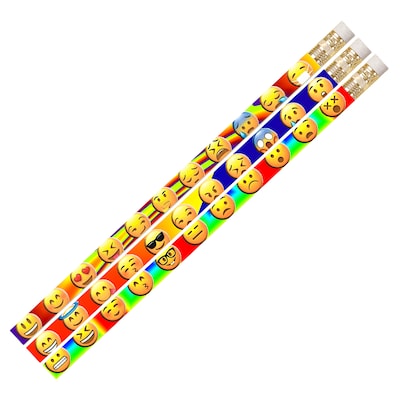 Musgrave Pencil Company Emojis Motivational Pencils, #2 Lead, 12 Per Pack, 12 Packs (MUS2499D-12)
