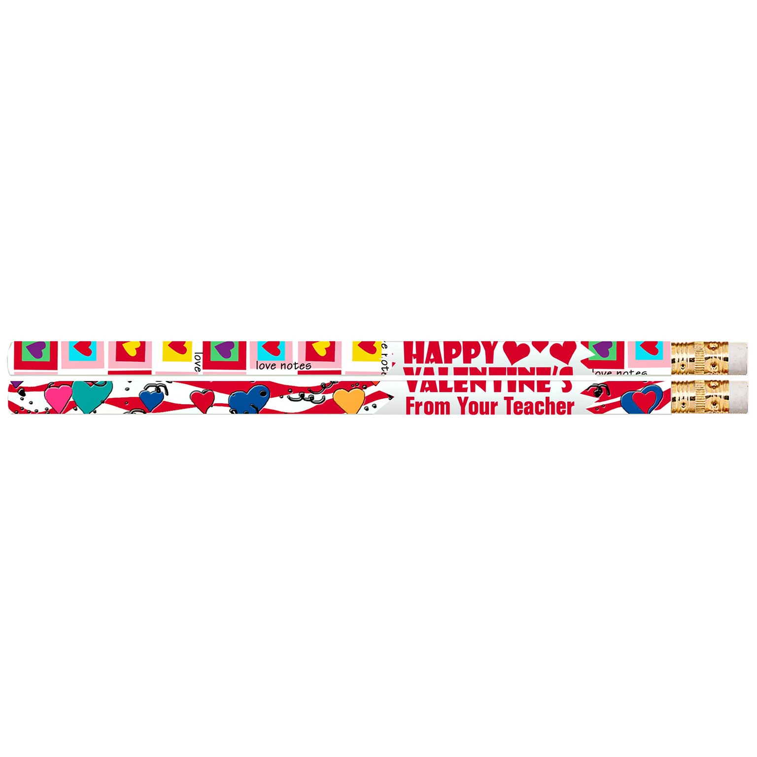 Musgrave Pencil Company Happy Valentines From Your Teacher Motivational Pencils, 12 Per Pack, 12 Packs (MUS2518D-12)