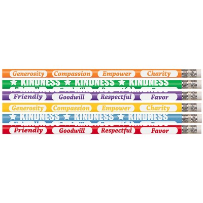 Musgrave Pencil Company Kindness Kounts Motivational Pencils, #2 Lead, 12 Per Pack, 12 Packs (MUS254