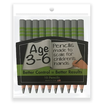 Musgrave Pencil Company Write Size® Pencils, 4 Long Ages 3-6, #2 Lead, 10 Per Pack, 3 Packs (MUSWS1