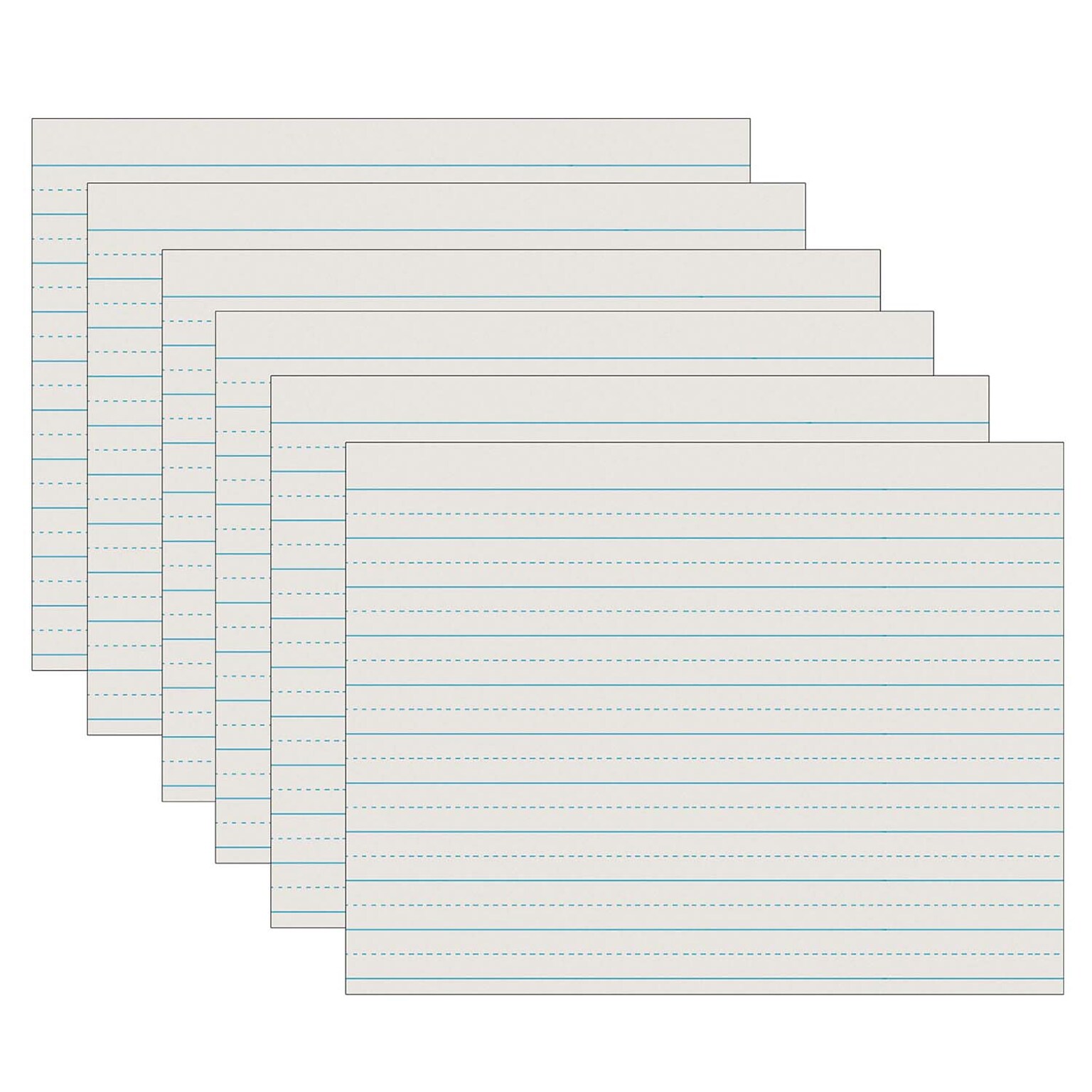 Pacon Newsprint Handwriting Paper, Alternate Dotted, Grade 2, Ruled Long, 500 Sheets/Pack, 5/Packs (PAC2622-5)