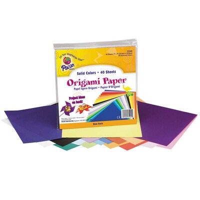 Creativity Street® Origami Paper, 9" x 9", Assorted Colors, 40 Sheets Per pack, 2 Packs (PAC72200-2)