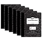 Pacon® Composition Book, 9.75" x 7.5", 1/5" Quadrille Ruled, 100 Sheets, Black Marble, Pack of 6 (PACMMK37103-6)