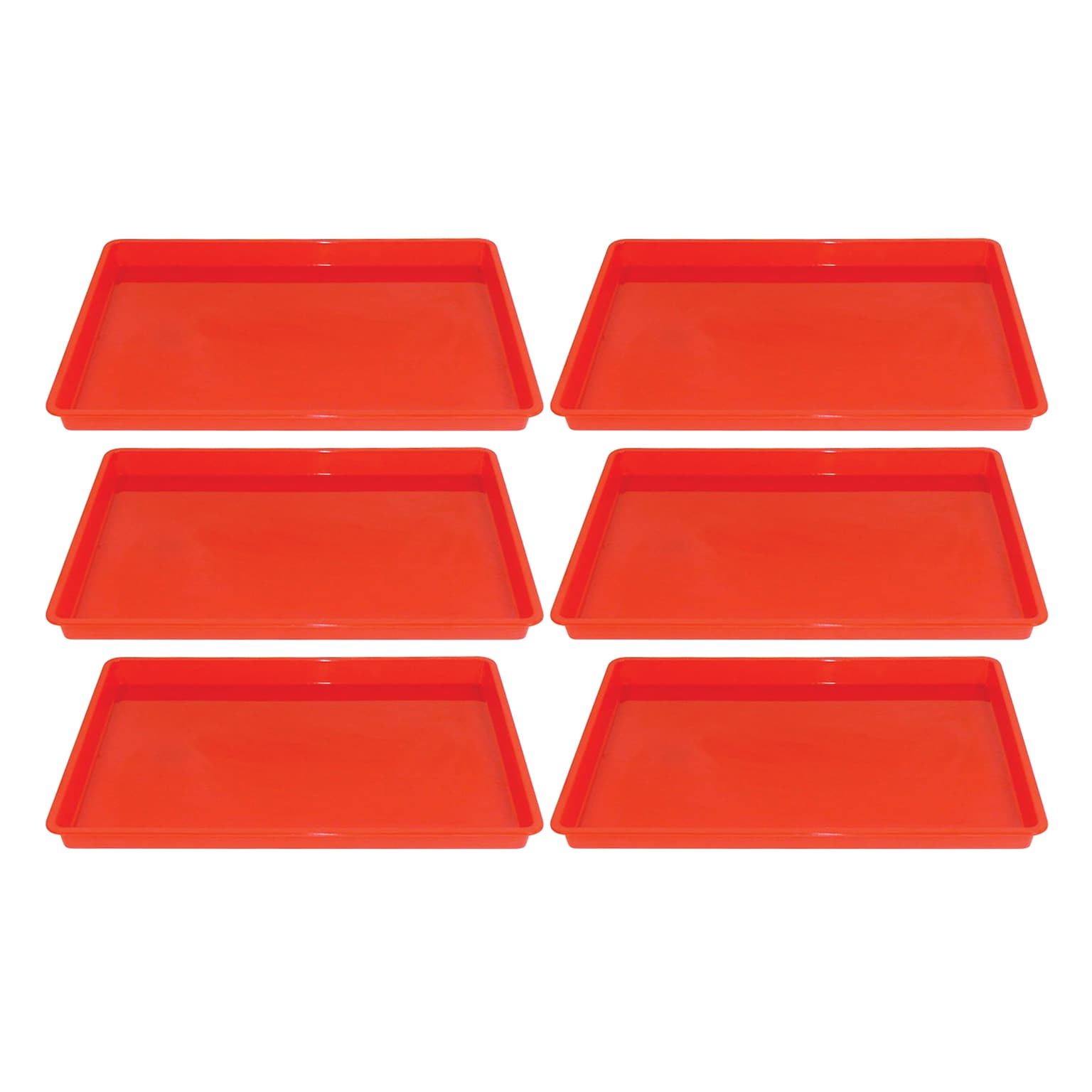 Romanoff Creativitray® Finger Paint Tray, 17.5 x12.5 x 1.25, Red, Pack of 6 (ROM36902-6)