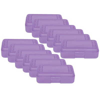 Romanoff Plastic Latch Pencil Case, Grape, Pack of 12 (ROM60226-12)