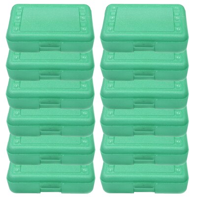 Romanoff Plastic Latch Pencil Case, Lime Sparkle, Pack of 12 (ROM60285-12)