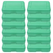 Romanoff Plastic Latch Pencil Case, Lime Sparkle, Pack of 12 (ROM60285-12)