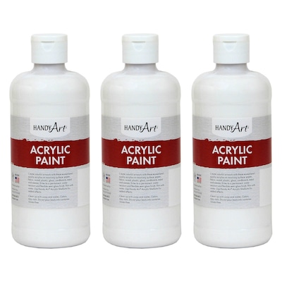 Handy Art Acrylic Paint, 16 oz, Titan White, Pack of 3 (RPC101000-3)