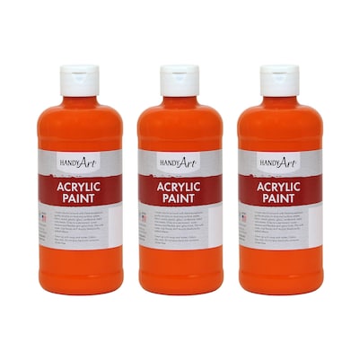 Handy Art Acrylic Paint, 16 oz, Chrome Orange, Pack of 3 (RPC101025-3)
