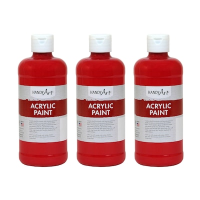 Handy Art Acrylic Paint, 16 oz, Brite Red, Pack of 3 (RPC101040-3)