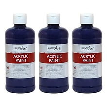 Handy Art Acrylic Paint, 16 oz, Violet, Pack of 3 (RPC101075-3)