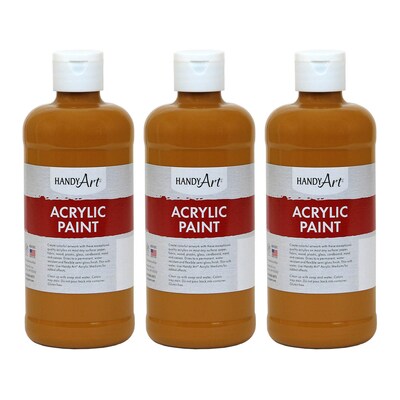 Handy Art Acrylic Paint, 16 oz, Raw Sienna, Pack of 3 (RPC101093-3)