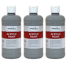 Handy Art Acrylic Paint, 16 oz, Gray, Pack of 3 (RPC101105-3)