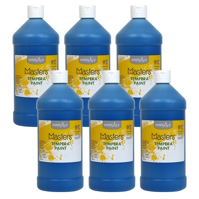 Handy Art Little Masters Tempera Paint, Blue, 32 oz., Pack of 6 (RPC203730-6)