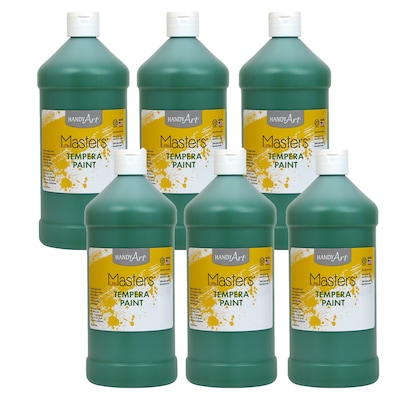 Handy Art Little Masters Tempera Paint, Green, 32 oz., Pack of 6 (RPC203745-6)