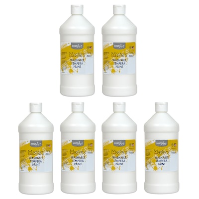 Handy Art Little Masters Washable Tempera Paint, White, 32 oz., Pack of 6 (RPC213705-6)