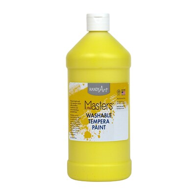 Handy Art Little Masters Washable Tempera Paint, Yellow, 32 oz., Pack of 6 (RPC213710-6)