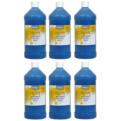 Handy Art Little Masters Washable Tempera Paint, Blue, 32 oz., Pack of 6 (RPC213730-6)
