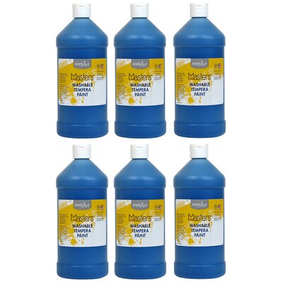 Handy Art Little Masters Washable Tempera Paint, Blue, 32 oz., Pack of 6 (RPC213730-6)