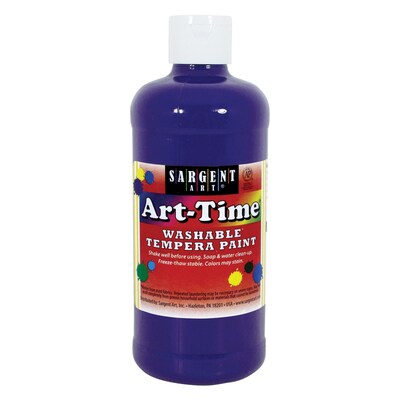 Sargent Art Art-Time Washable Tempera Paint, Violet, 16 oz., Pack of 12 (SAR173442-12)