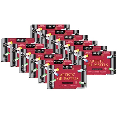 Sargent Art Oil Pastels, Assorted Colors, 12 Colors Per Box, 12 Boxes (SAR222017-12)