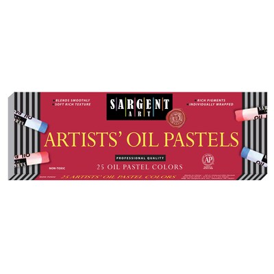 Sargent Art Oil Pastels, Assorted Colors, 25 Colors/Box, 6 Boxes (SAR222018-6)
