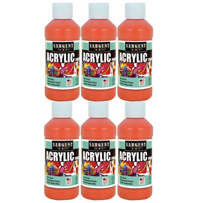 Sargent Art Acrylic Paint, 8 oz., Orange, Pack of 6 (SAR222314-6)