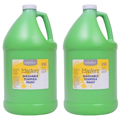 Handy Art Little Masters Washable Tempera Paint, Light Green, Gallon, Pack of 2 (RPC214742-2)