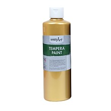 Handy Art® Metallic Tempera Paint, Gold, 16 oz. Bottle, Pack of 3 (RPC231162-3)