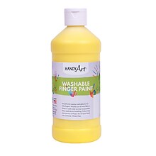 Handy Art Washable Finger Paint, Yellow, 16 oz., Pack of 6 (RPC241010-6)