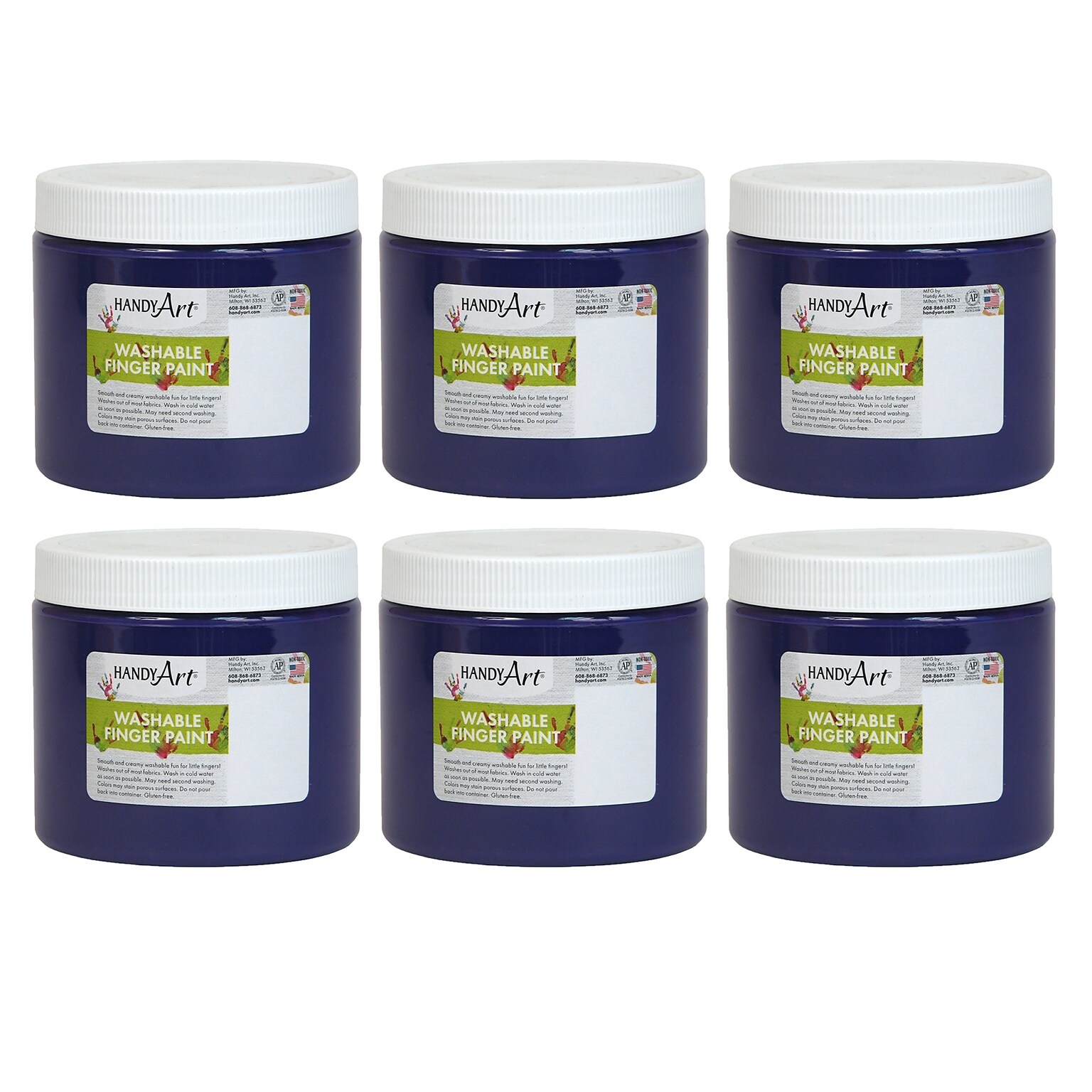 Handy Art Washable Finger Paint, Violet, 16 oz. Bottle, Pack of 6 (RPC241040-6)