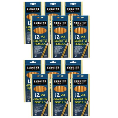 Sargent Art HB #2 Graphite Pencils, Unsharpened, Yellow, 12/Pack, 12 Packs (SAR227291-12)