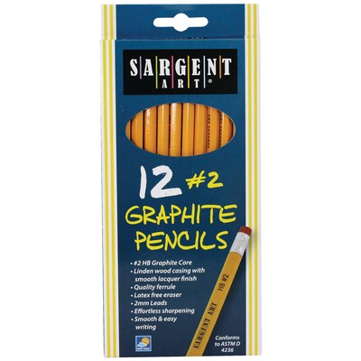 Sargent Art HB #2 Graphite Pencils, Unsharpened, Yellow, 12/Pack, 12 Packs (SAR227291-12)