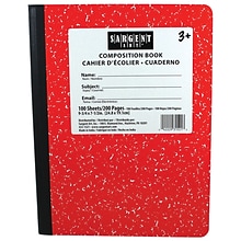 Sargent Art® Composition Book, 9.75 x 7.5 , Wide Ruled, 100 Sheets, Red, Pack of 12 (SAR231521-12)