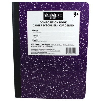 Sargent Art® Composition Book, 9.75" x 7.5", Wide Ruled, 100 Sheets, Purple, Pack of 12 (SAR231545-12)