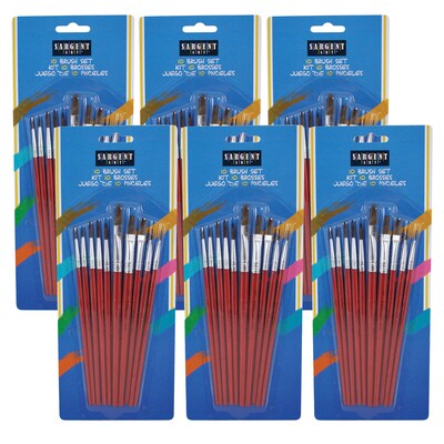 Sargent Art Quality Assorted Paint Brush Set, Natural Hair, 10 Per Pack, 6 Packs (SAR566010-6)