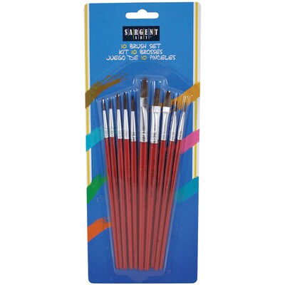 Sargent Art Quality Assorted Paint Brush Set, Natural Hair, 10 Per Pack, 6 Packs (SAR566010-6)