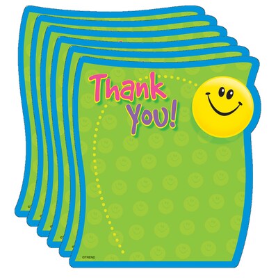 TREND Notepad, 5" x 5", 50 Sheets Per Pad, Thank You Note Shaped, Pack of 6 (T-72030-6)