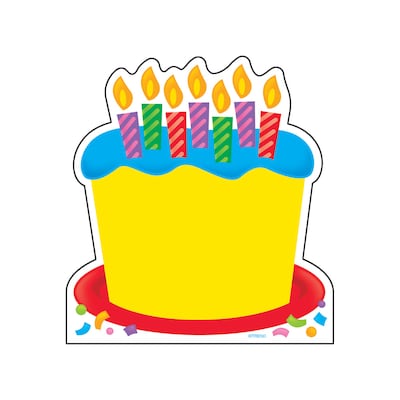 TREND Notepad, 5" x 5", 50 Sheets Per Pad, Birthday Cake Shaped, Pack of 6 (T-72032-6)