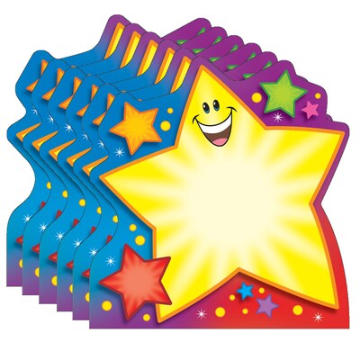 TREND Notepad, 5 x 5, 50 Sheets Per Pad, Super Star Shaped, Pack of 6 (T-72066-6)