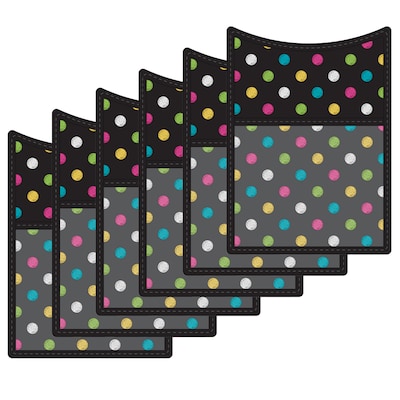 Teacher Created Resources Magnetic Storage Pocket, 5 x 7, Chalkboard Brights, Pack of 6 (TCR20770-