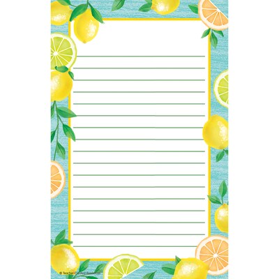 Teacher Created Resources® Note Pad, 5.25" x 8.5", 50 Sheets Per Pad, Lemon Zest, Pack of 6 (TCR8493-6)