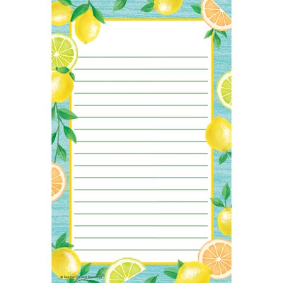 Teacher Created Resources® Note Pad, 5.25 x 8.5, 50 Sheets Per Pad, Lemon Zest, Pack of 6 (TCR8493