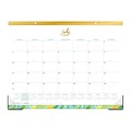 2022-2023 Blue Sky Thimblepress Happy Petals Turquoise 17 x 22 Academic Monthly Desk Pad Calendar (140958)