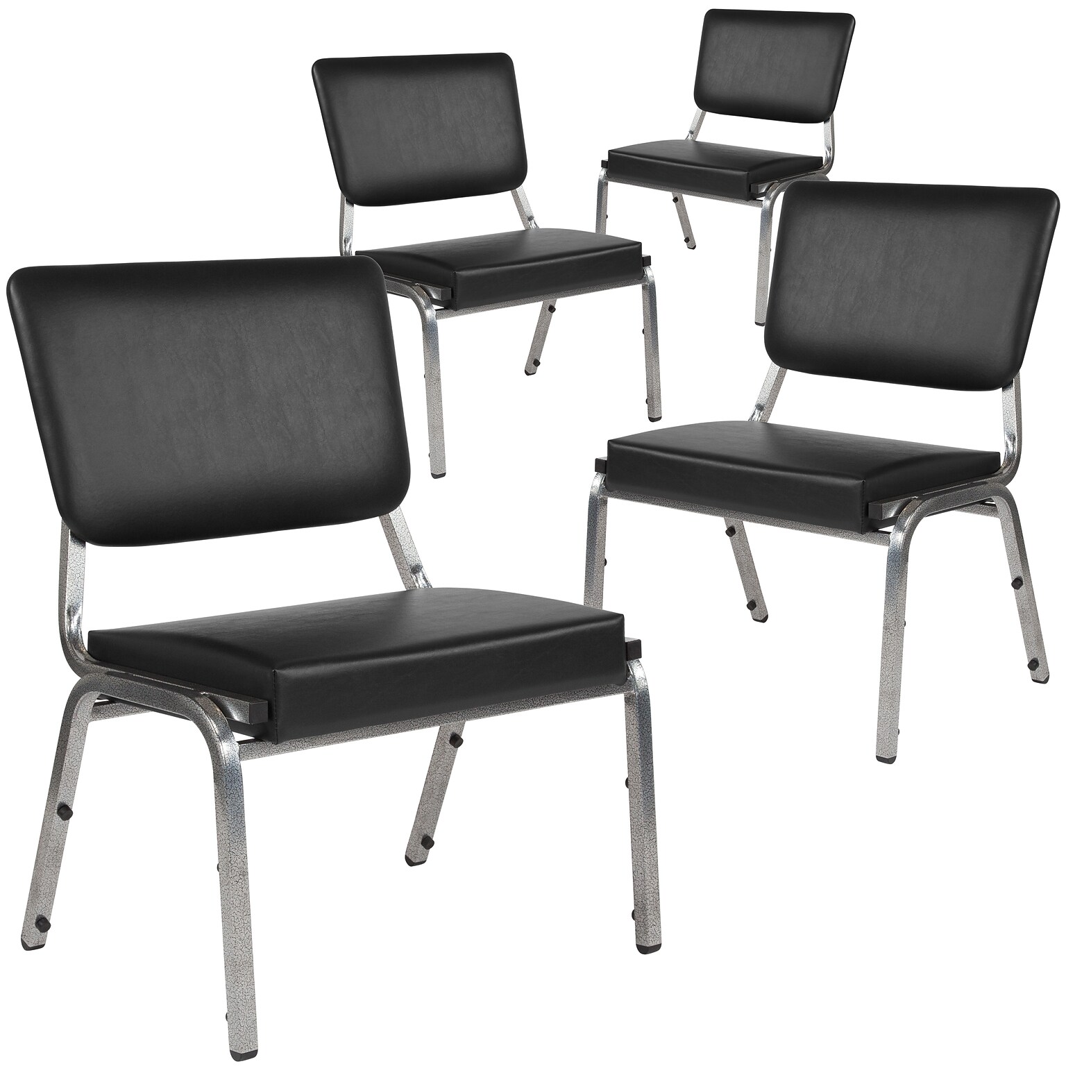 Flash Furniture Vinyl Bariatric Medical Chair, Black, Set of 4 (4XU604426602BV)