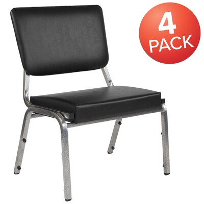 Flash Furniture Vinyl Bariatric Medical Chair, Black, Set of 4 (4XU604426602BV)